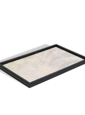 现代简约餐式欧轻奢马毛方形盘摆盘样板房民宿客厅厅卧CFA室饰托