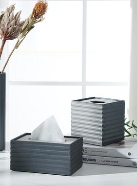 现代简轻奢不盒巾锈钢纸盒高档抽纸盒客NDA约样板房软装金属纸巾