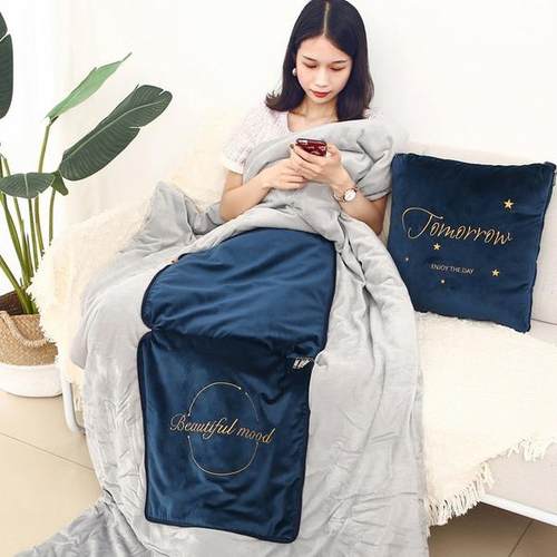 汽车抱枕被叠LXY子两用多功折厚加厚保暖大号抱枕毯子能秋冬车载 - 图1