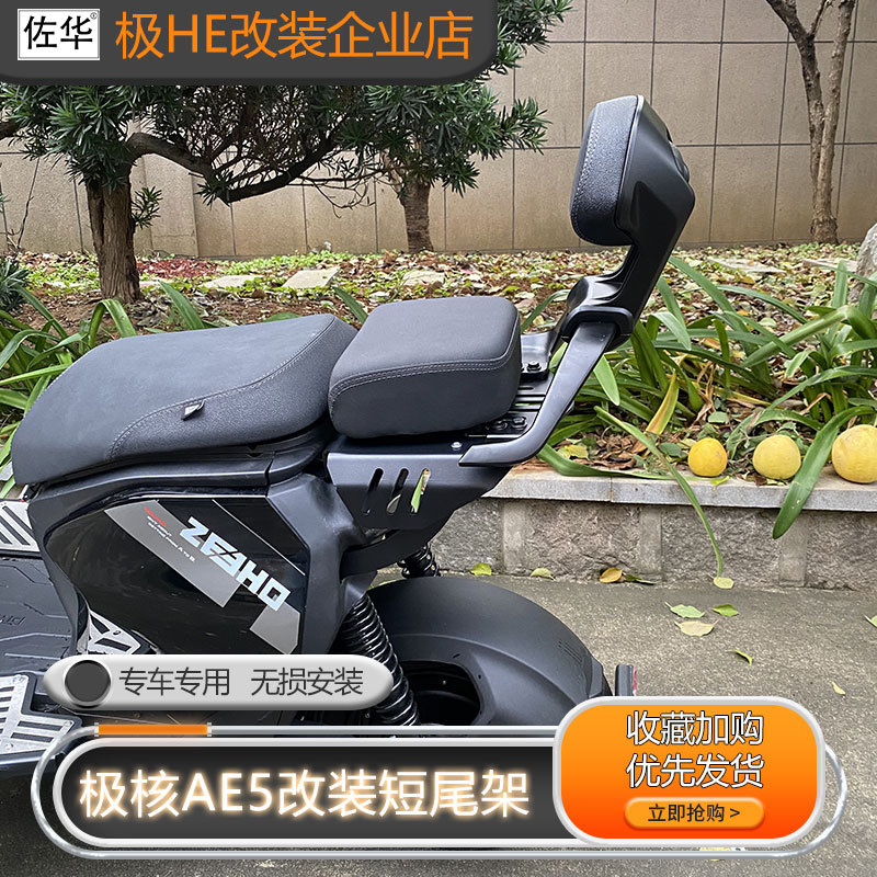 佐华适配于极核电动车AE5改装短尾架后座小坐座垫扶手软靠背配件 - 图2