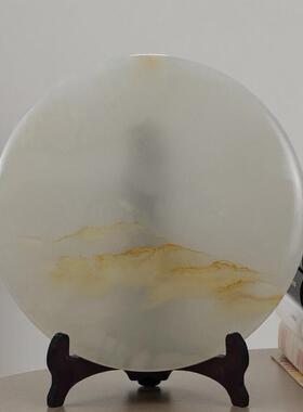 天然阿富汗玉石摆件客厅玄关乔迁装饰办公室桌面平安扣摆设工艺品