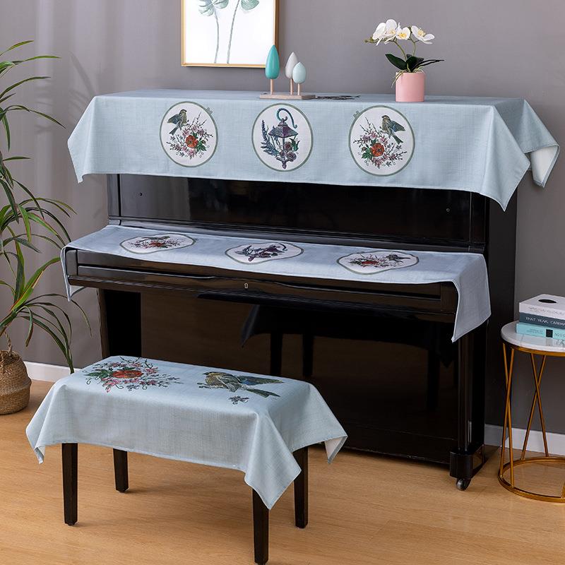 Factory direct selling piano cover three-piece set cover towel cover cloth printing boot without fabric Nordic modern simple stool cover