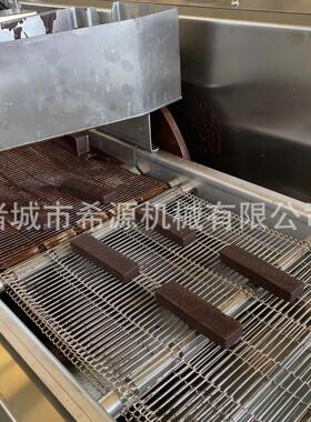 冷冻草莓巧克力涂层机 免费来样试机 冷冻水果巧克力冷却隧道