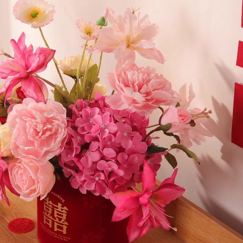 订婚布置装饰多巴胺仿真花宴会厅摆设结婚挂布条幅拍照道具婚房全,淘宝优惠券,粉丝福利购,淘宝优惠卷