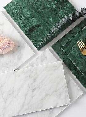 简约天然大理石托盘化妆品置物收纳板寿司盘拍摄道具家居软装摆件