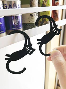 日本进口Decole创意猫咪铁艺挂钩S型L型免打孔置物架厨房背挂卡通