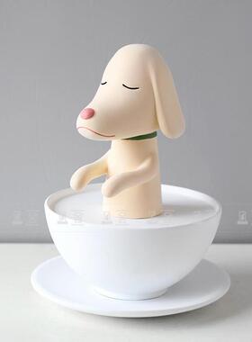 创意卡通狗公仔茶杯犬装饰样板间儿童房电视柜咖啡馆潮流软装摆件