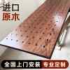 Pure log hole board storage rack custom-shaped wall entry entrance solid wood wall walnut display shelf