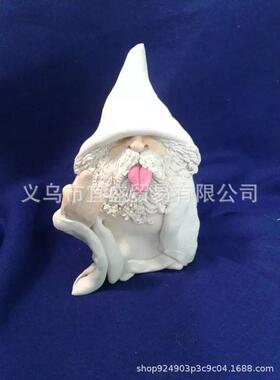 独站新款摆件艺花抽烟立矮人 树脂工品侏儒套园YS-001装雕像白胡