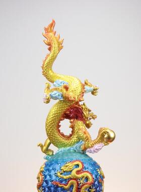 杨铜记 龙腾盛世 全铜龙摆件地球龙 乾坤球龙摆件