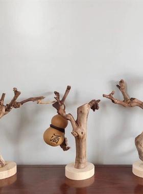 文玩挂串架原木树杈文玩手串摆件手串首饰木毛笔架展示架树枝树干