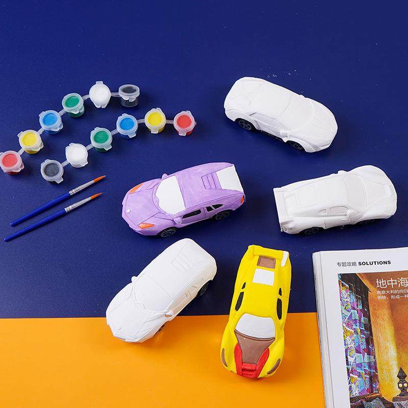 儿童彩绘石膏涂填玩色画D具娃娃小汽车模型手工IY白模QDB绘白胚,淘宝优惠券,粉丝福利购,淘宝优惠卷