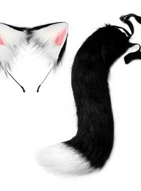 Halloween costume fox fur tail cat ear headband 狐狸尾巴耳朵