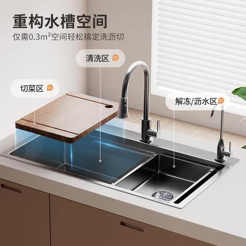 定制厨房水槽洗菜盆双槽改大单槽72X40/75X40/78X43/81X43/82X45 - 图3