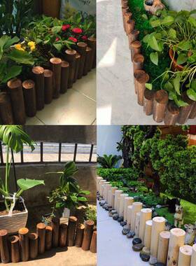 室内景观造景摆件小围栏木栅栏植物角围挡彷真绿色植物材料装饰树