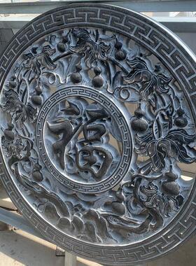 石雕镂空窗花 浮雕壁画 画青石板 新中式庭院装饰圆形长形石窗地