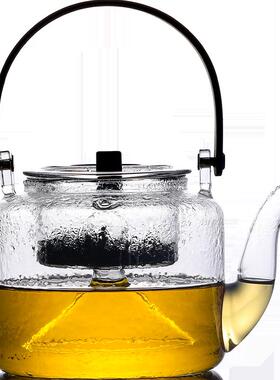 煮茶壶耐高温玻璃烧水壶电陶炉蒸煮茶器大容量加厚玻璃普洱泡茶壶