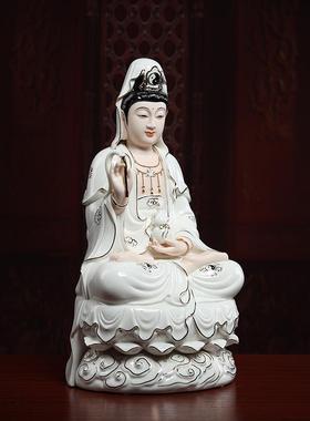 戴玉堂 陶瓷摆件慈航真人慈航普渡圆通自在天尊观音菩萨道人神像