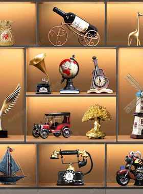 套装组合上档款竿马雪#4酒柜客厅装饰品办电柜视次玄关公室摆件