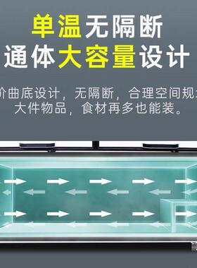 耀航卧式冷柜冰柜商用超大容积超市冷柜肉类鱼类两用冷冻保鲜柜