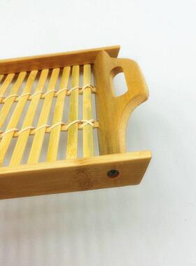 方形托盘饺子盘竹制品茶杯茶盘实木端盘日式面包篮馒头筐商用餐具