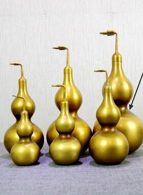 铜葫芦摆件纯铜开盖空心工艺礼品摆饰挂件八卦图中式创意办公室摆