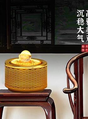 办公室招财风水轮流水摆件循环水茶室桌面转运球客厅玄关乔迁开业