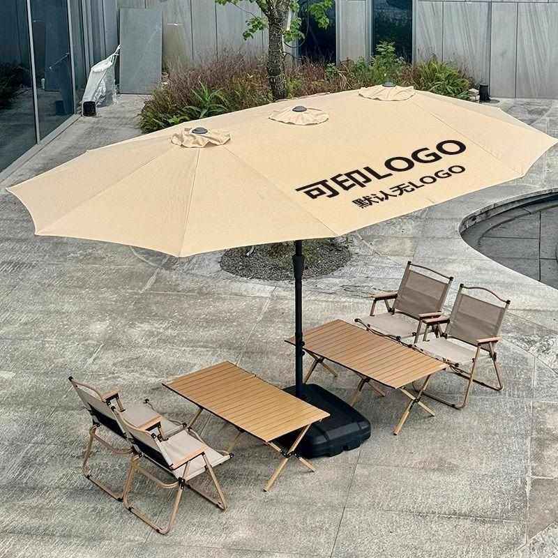 户外遮阳伞庭院伞三头伞罗马伞摆摊室外太阳能带灯大伞沙滩太阳伞,淘宝优惠券,粉丝福利购,淘宝优惠卷