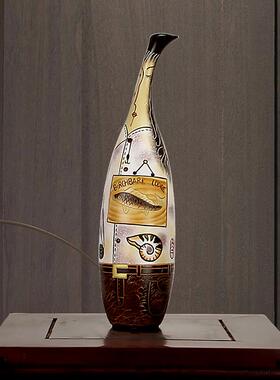 天鹅创意花瓶中式彩陶非遗特色礼物摆件客厅家居装饰品工艺礼品摆