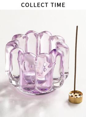 小众琉璃香插中古插香盘线香底座创意生日礼物桌面香薰炉装饰摆件