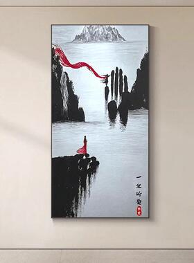 大话西游一生所爱至尊宝紫霞仙子玄关挂画画客厅饭厅高透晶瓷装饰