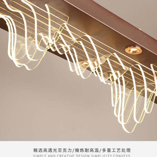 茶室餐厅吊灯新中式客厅长方形山水古典别墅书房禅意餐厅桌前台灯 - 图1