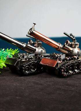 手工制作电焊坦克模型摆件带轮子金属工艺品做工精良创意装饰品批