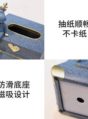 鹿女家用厅抽纸纸巾盒客厅餐士茶几卧多功能桌面收纳纸巾CS-894室