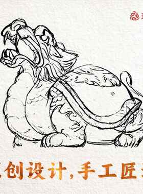 『神兽霸下』青铜茶宠桌面文玩玄武龙龟全铜摆件小号手把件男琢匠