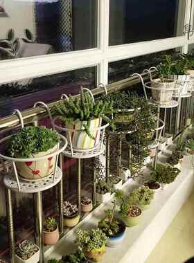 阳台花架悬挂式铁艺护栏花盆挂架多肉栏杆花架子室内窗台置物架