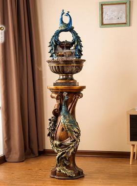 正品孔摆件招流雀水落地 视柜客厅美式复古玄关摆设装饰财家居饰