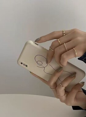 蓝菁 时尚镶钻蝴蝶戒指 拼接链条流苏项链小众设计双指环戒指手饰