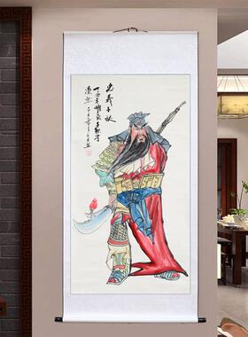 手绘真迹财源朱砂画钟馗画像挂画画人物装饰卷轴山水画字画