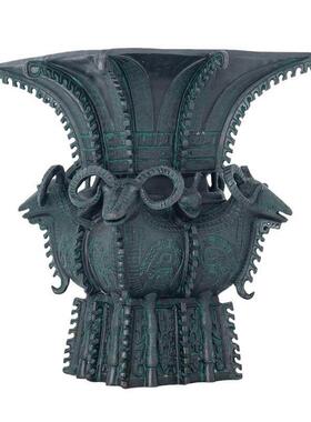 青铜四铜羊方尊鼎摆件仿青器办厅公室客桌面中式FVC装饰工艺品送