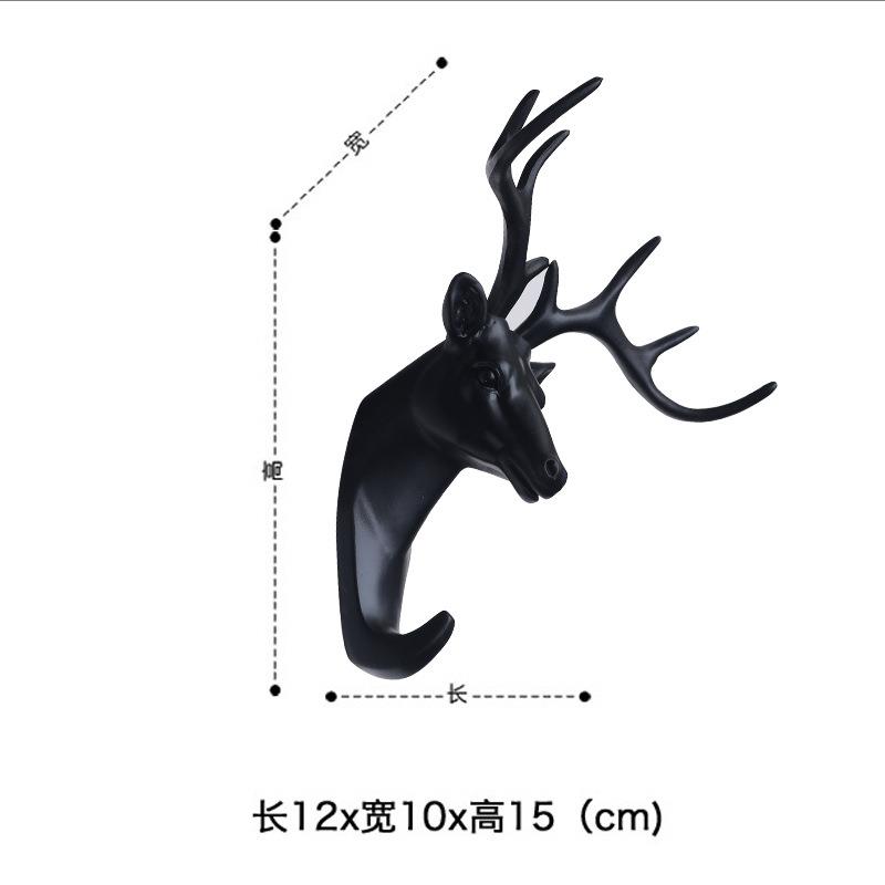 新款北欧风鹿头壁挂酒吧墙面装饰挂衣钩玄关创意新奇特家居动物头 - 图2