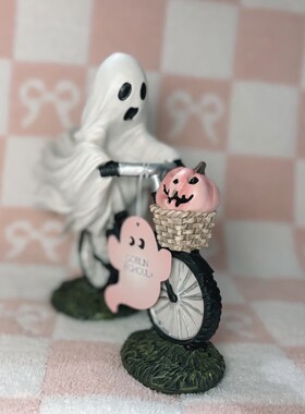 跨境 万圣节Ghost and Pink Pumpkin幽灵粉红南瓜装饰品跨境摆件