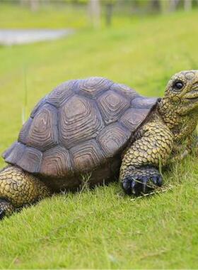 真乌龟摆件玻璃钢雕塑装饰品工艺品花园庭院美陈动物花园林假山