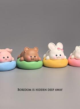 无聊了，摆一堆呆萌趴趴动物园治愈电脑桌面日式工位办公桌小摆件