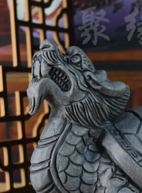 石雕青石龙龟乌龟摆件一对家用招财镇宅阳台鱼缸茶宠天然石头龙龟