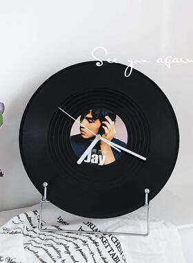 玄关装饰摆饰北欧覆古高级感ins风黑胶唱片创意小众简约客厅桌面