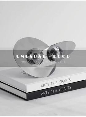 现代简约银色金属星球拼接摆件样板房售楼处客厅茶几桌面饰品摆设