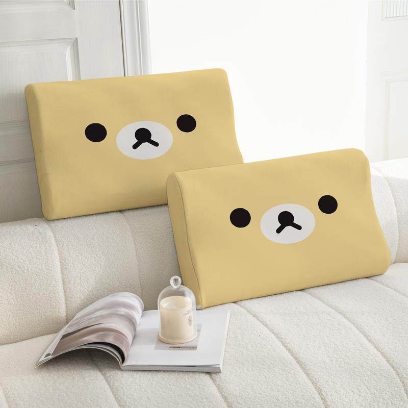 卡通轻松熊牛奶绒乳胶枕套40*60儿童30*50乳胶枕四季通用可拆洗,淘宝优惠券,粉丝福利购,淘宝优惠卷