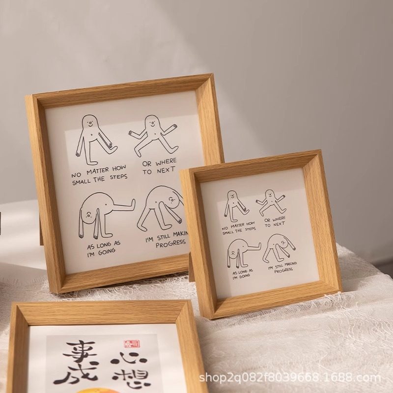 高级感创意正方形小相框摆台挂墙装裱油画棒儿童画框定制打印照片,淘宝优惠券,粉丝福利购,淘宝优惠卷