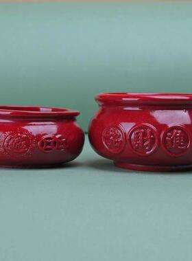 朱砂聚宝盆碧绣组合招财进宝，家旺家淡紫金沙家装